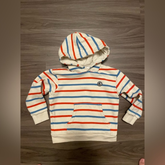 Petit Bateau Striped Hoodie - Red, Blue, White size 6 - Picture 6 of 7
